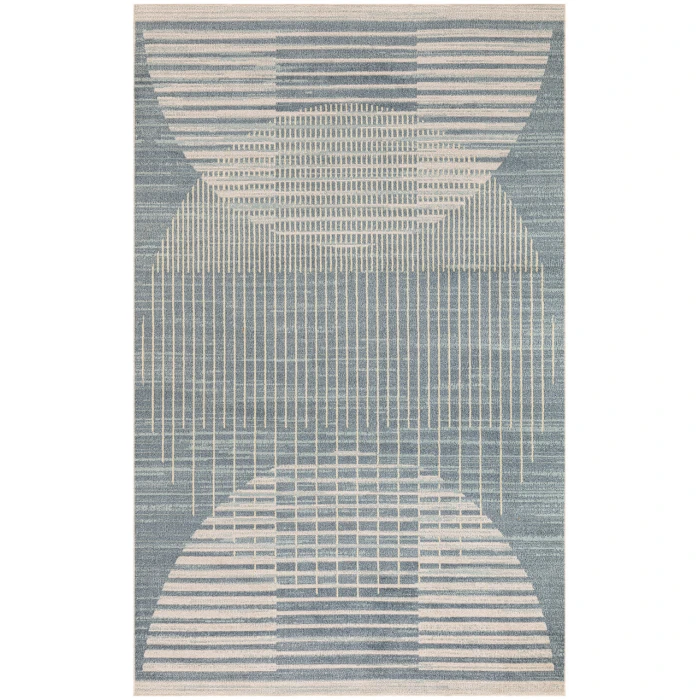 Nourison Astra Machine Washable Blue ASW03 5 ft. 3 in. X 7 ft. Rectangle Rug