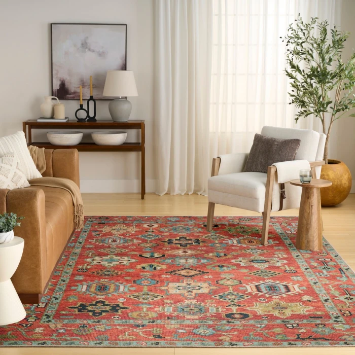Nourison Vintage Washables Rust Multicolor VWS12 7 ft. 10 in. X 9 ft. 10 in. Rect. Rug