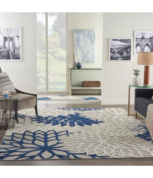 Nourison Aloha Area Rug ALH05-Ivory/Navy