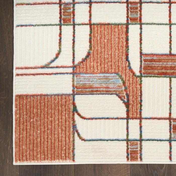 Nourison Nordic Ivory Rust NRC17 2ft. 2in. x 7ft. 6 Rect. Rug