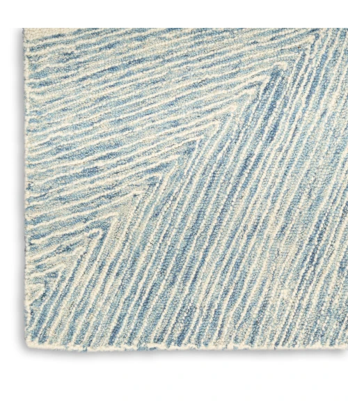 DKNY Pure Angles Ivory Blue ANG01 5 ft. X 7 ft. Rect. Rug