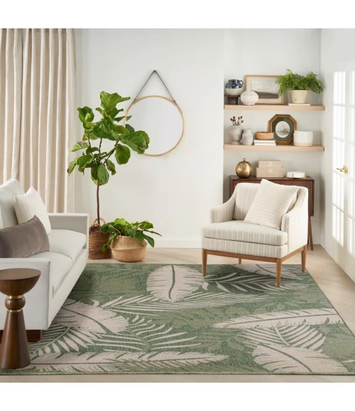 Nourison Garden Oasis Green Ivory GOA02 10 ft. X 14 ft. Rect. Rug
