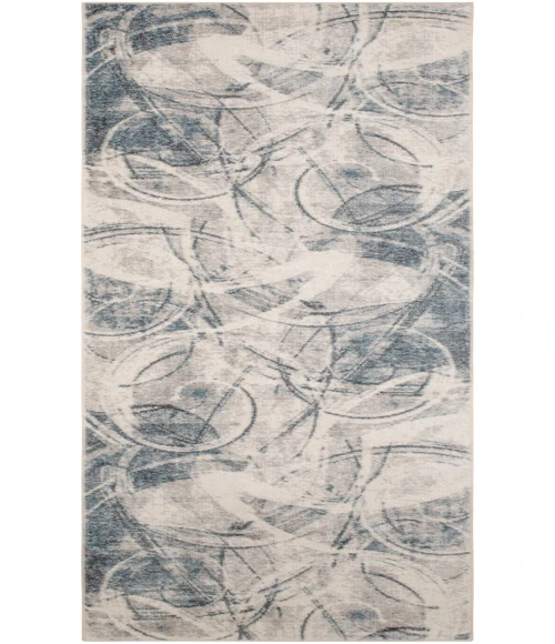 Nourison Astra Machine Washable Silver Blue ASW14 2 ft. 2 in. X 8 ft. Rectangle Rug