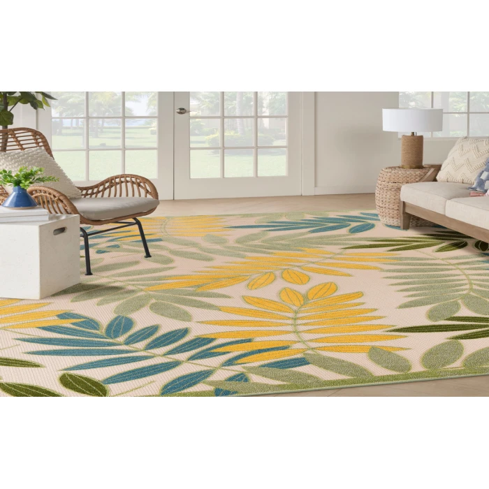 Nourison Aloha Green Multicolor ALH18 9 ft. X 12 ft. Rectangle Rug