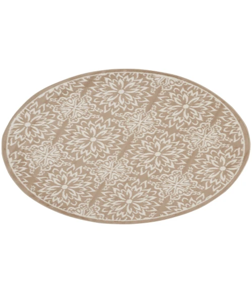 Nourison Jubilant Taupe JUB06 5 ft. 3 in. Round Rug