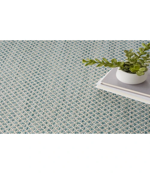 Nourison Courtyard Ivory Aqua COU01 6 ft. Round Rug