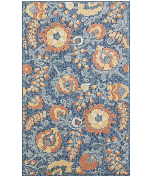 Nourison Aloha Blue Rose ALH17 2 ft. 8 in. X 4 ft. Rect. Rug