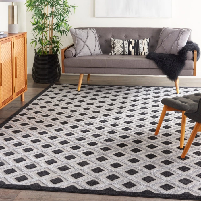 Nourison Aloha Area Rug ALH26 Black White 12' x 15'