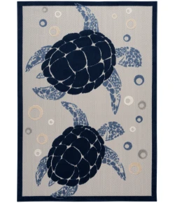 Nourison Home Aloha ALH27 Navy Blue 5 ft. 3 in. X 7 ft. 5 in. Area Rug