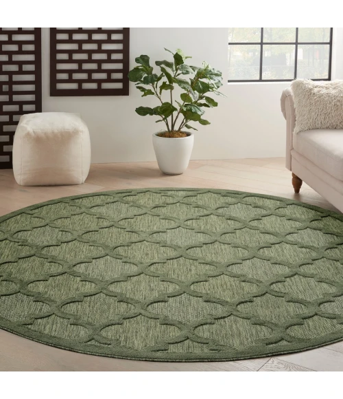 Nourison Easy Care Green NES01 6 ft. X Round Rug