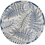 Nourison Home Aloha ALH18 Ivory/Navy 7 ft. 10 in. Round Area Rug