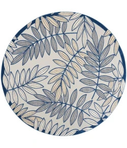 Nourison Home Aloha ALH18 Ivory/Navy 7 ft. 10 in. Round Area Rug