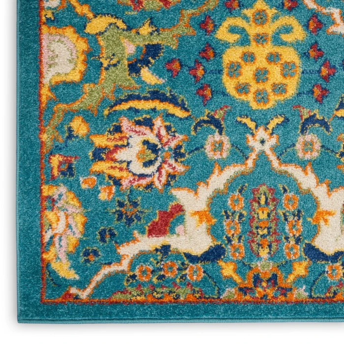 Nourison Allur Area Rug ALR03-Turquoise Ivory