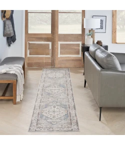 Nourison Home Astra Machine Washable ASW11 Light Blue 2 ft. 2 in. X 12 ft. Area Rug