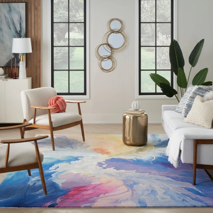 Nourison Prismatic Blue Multicolor PRS37 10 ft. X 14 ft. Rect. Rug