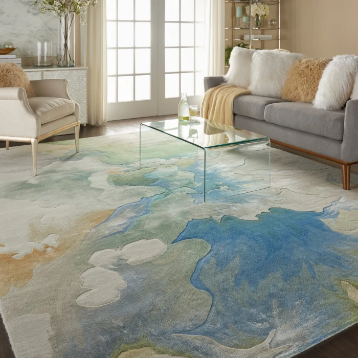 Nourison Prismatic Seafoam PRS16 12 ft. X 15 ft. Rect. Rug