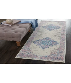 Nourison Home Grafix GRF14 Ivory Pink 2 ft. X 6 ft. Area Rug