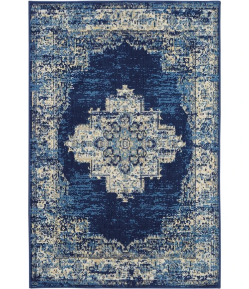 Nourison Grafix Area Rug GRF14-Navy Blue