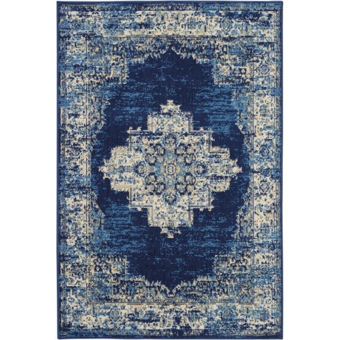 Nourison Grafix Area Rug GRF14-Navy Blue