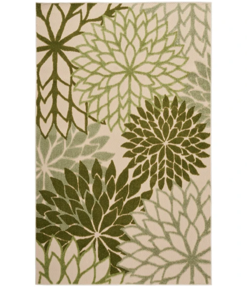 Nourison Aloha Ivory Green ALH05 6 ft. X 9 ft. Rectangle Rug