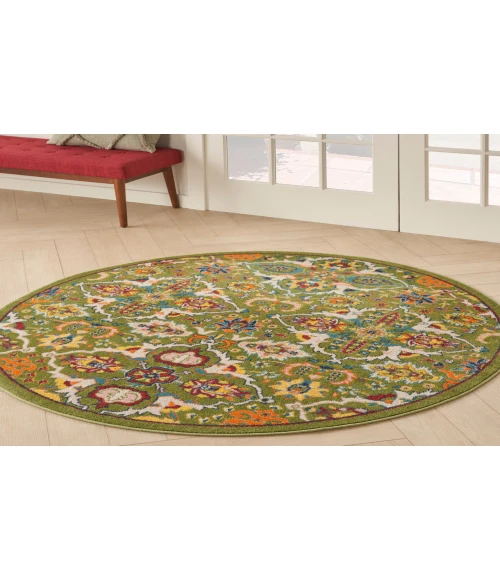 Nourison Allur Sage Ivory ALR03 4 ft. Round Rug
