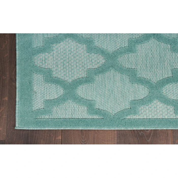 Nourison Easy Care Aqua Teal NES01 2 ft. X 6 ft. Rectangle Rug
