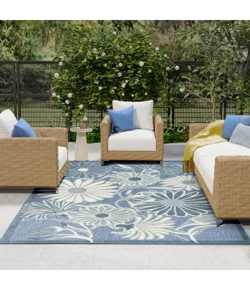 Nourison Aloha Blue ALH33 9 ft. X 12 ft. Rect. Rug