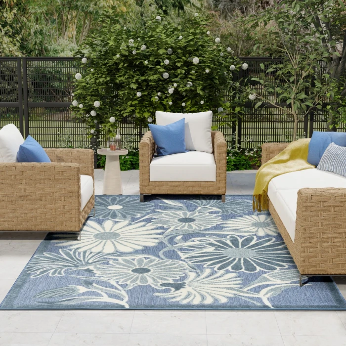 Nourison Aloha Blue ALH33 9 ft. X 12 ft. Rect. Rug