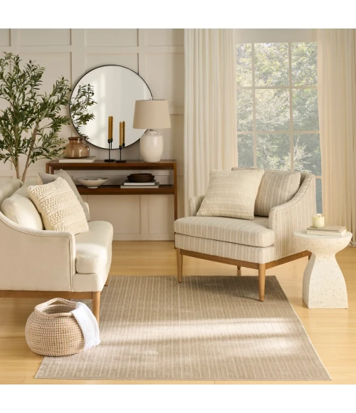 Nourison Washable Charm Beige Ivory WCH02 4 ft. X 6 ft. Rect. Rug