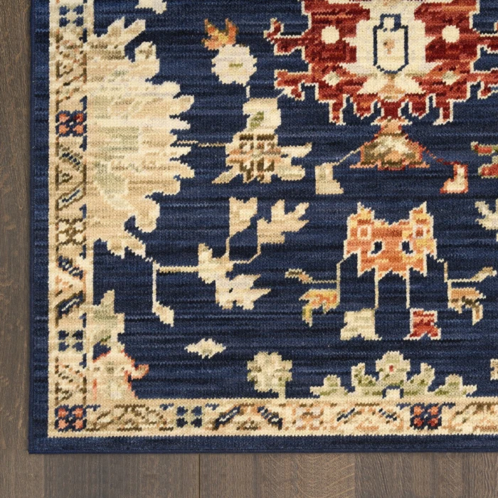 Nourison Home Antique Bloom Blue ANB01 2ft.4in. x 12ft. Rect. Rug