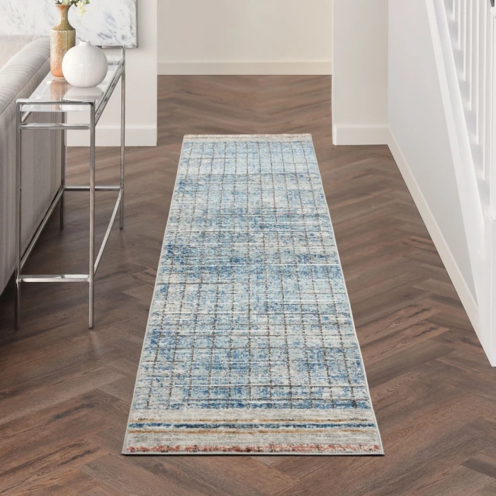 Nourison Quarry Blue QUA13 2ft. 2in. x 7ft. 6in. Rect. Rug