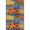 Nourison Home Aloha ALH24 Navy Multicolor 2 ft. 3 in. X 8 ft. Area Rug