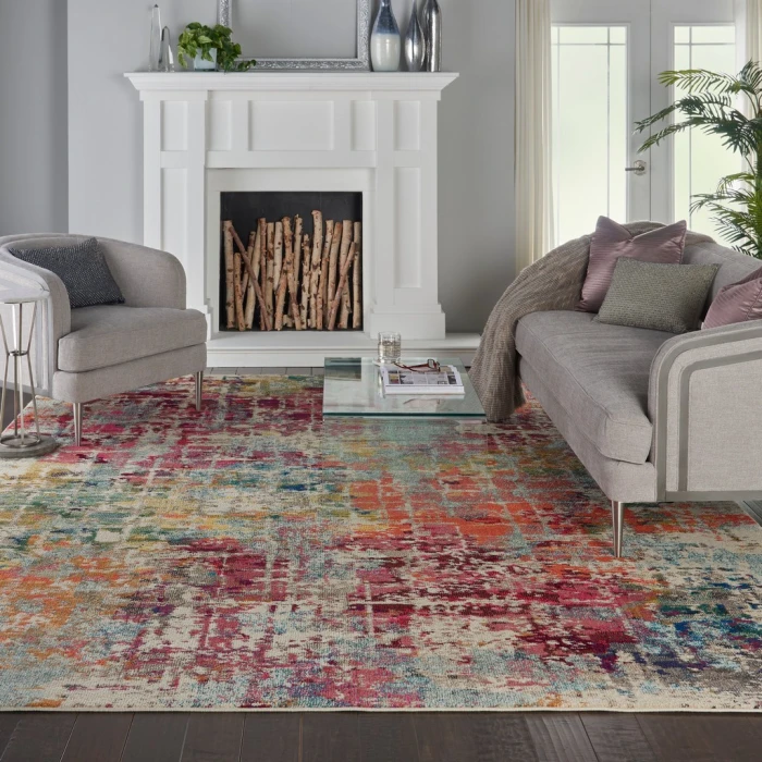 Nourison Celestial Area Rug CES13-Pink/Multicolor