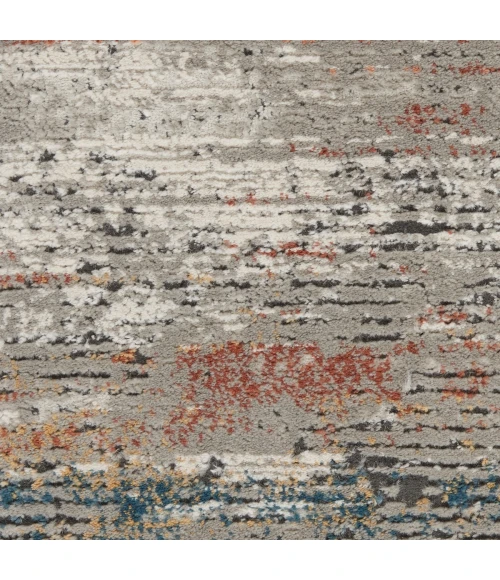 Nourison Rustic Textures Area Rug RUS12 Grey/Multi 5'3" Round