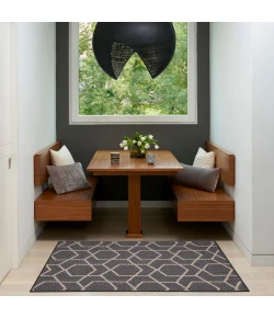 Nourison Home Horizon Indoor/Outdoor HOZ01 Charcoal 3 ft. X 5 ft. Area Rug