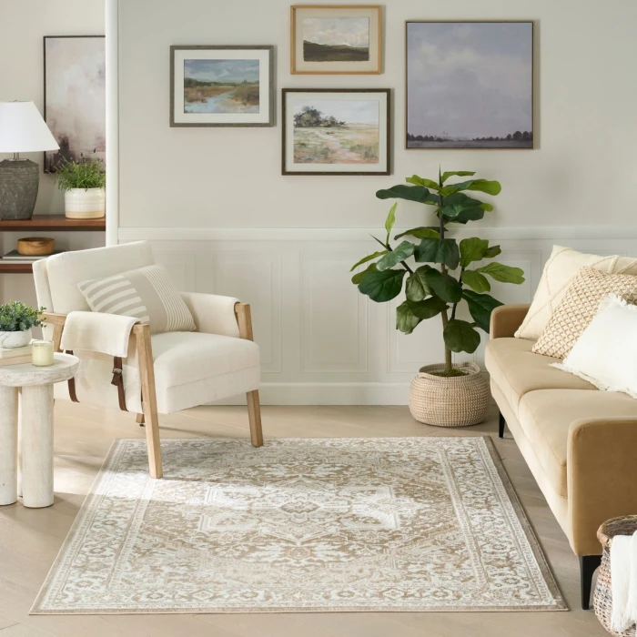 Nourison Dekor Taupe Ivory DEK08 5 ft. 3 in. X 7 ft. Rect. Rug