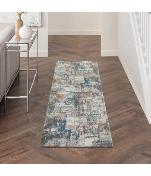 Nourison Home Tangra Grey TNR06 2ft.2in. x 7ft.6in. Rect. Rug