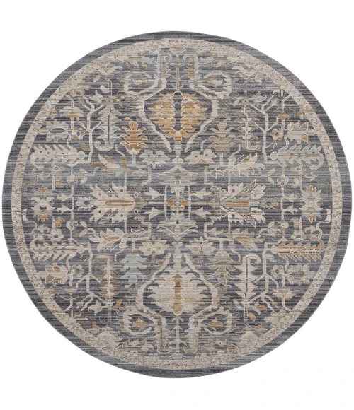 Nourison Lynx Navy Multicolor LNX02 8 ft. X Round Rug