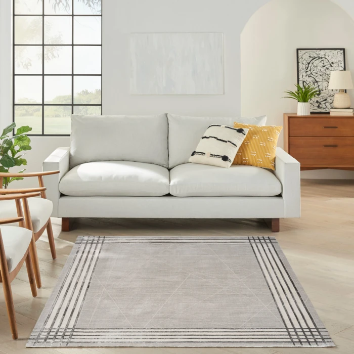 Nourison Desire Area Rug DSR01 Grey Silver