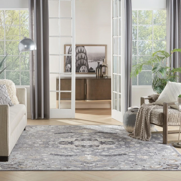 Nourison Elation Area Rug ETN09 Grey 7'10" x 9'10"