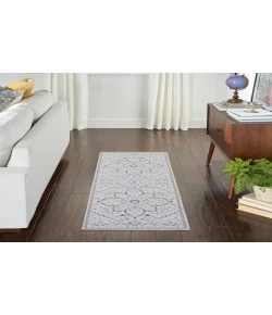 Nourison Home New Concept Washables SR110 Ivory Blue 2 ft. X 6 ft. Area Rug