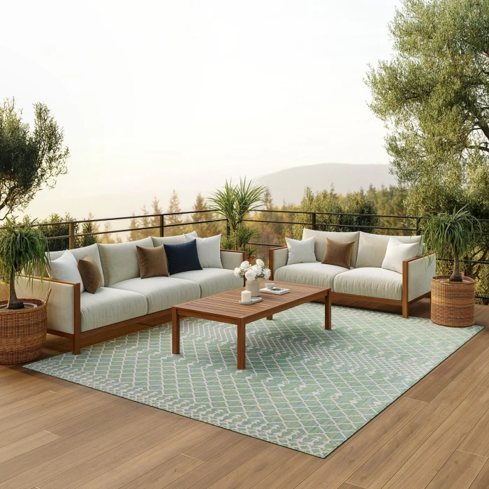 Nourison Positano Blue Green POS02 9 ft. X 12 ft. Rect. Rug