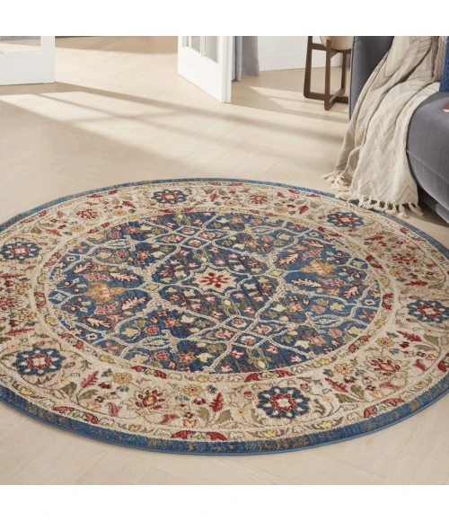 Nourison Home Karisma Blue KAR03 6ft. x Round Round Rug