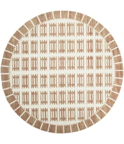 Nourison Nordic Ivory Rust NRC16 5ft. x Round Round Rug