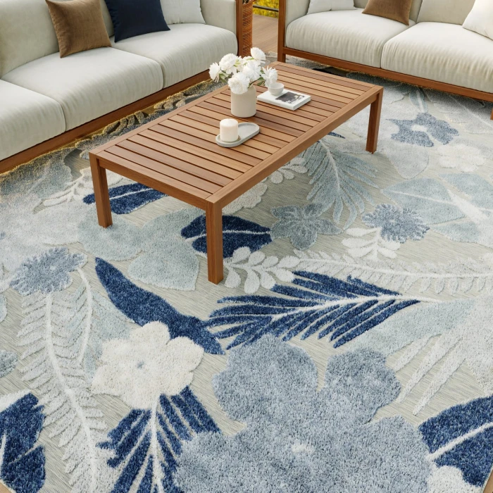 Nourison Home Suncoast Blue SNC01 7ft.10in. x 9ft.10in. Rect. Rug