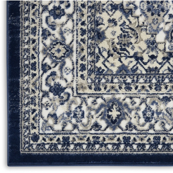 Nourison Cyrus Ivory Navy CYR01 2ft.2in. x 7ft.6in. Rect. Rug