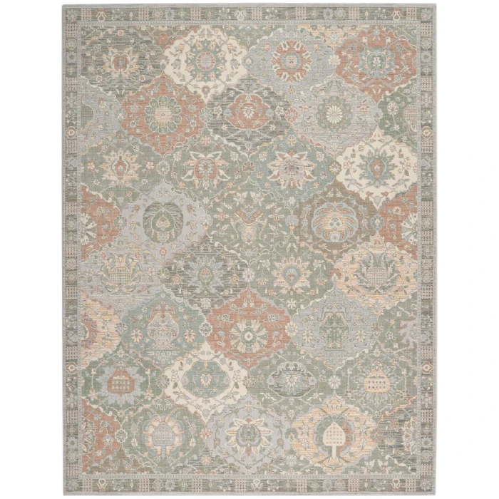 Nourison Parisa Area Rug PSA05 Grey/Multi 7'9" x 9'9"