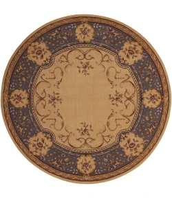 Nourison Home Ashton House Beige AS30 5ft.6in. x Round Round Rug