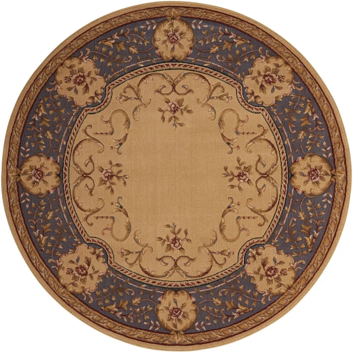 Nourison Home Ashton House Beige AS30 5ft.6in. x Round Round Rug