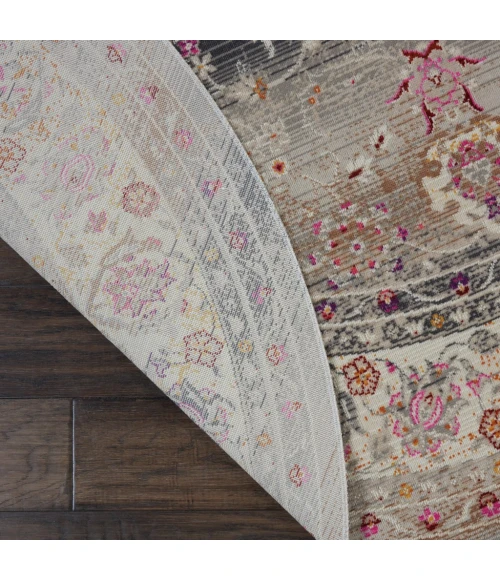 Nourison Vintage Kashan Round Area Rug VKA01-Grey